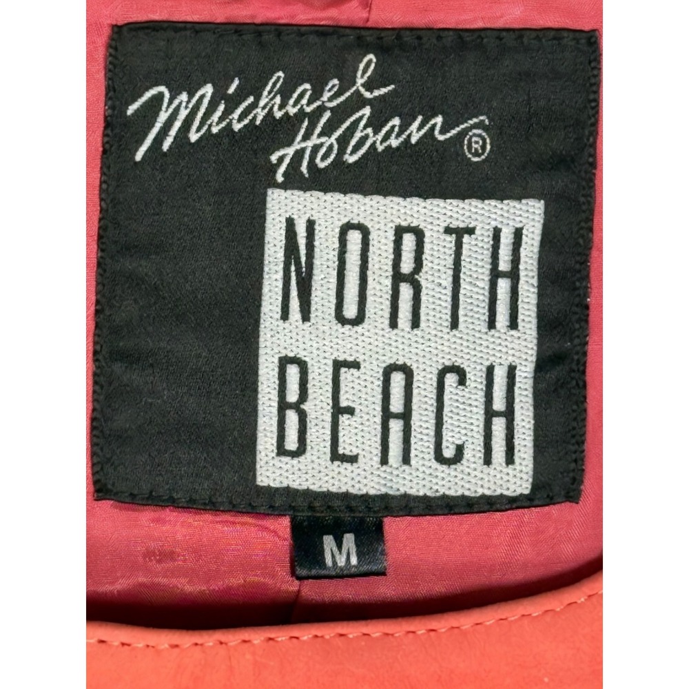Michael Hoban North Beach Leather Mini Dress Flamingo Pink Vintage Cap Sleeve - Picture 2 of 6